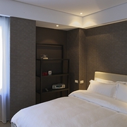 现代风格白色渲染空间卧室陈设