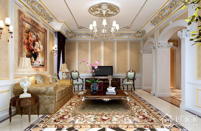 奢华欧式古典效果图欣赏客厅