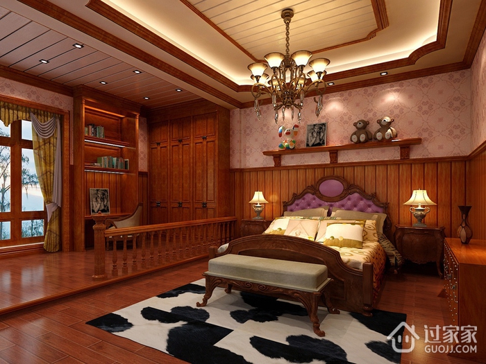 138平美式大宅设计欣赏卧室