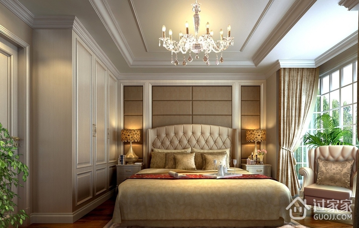 120平欧式风格效果图欣赏卧室