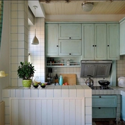 蓝白浪漫地中海住宅欣赏厨房