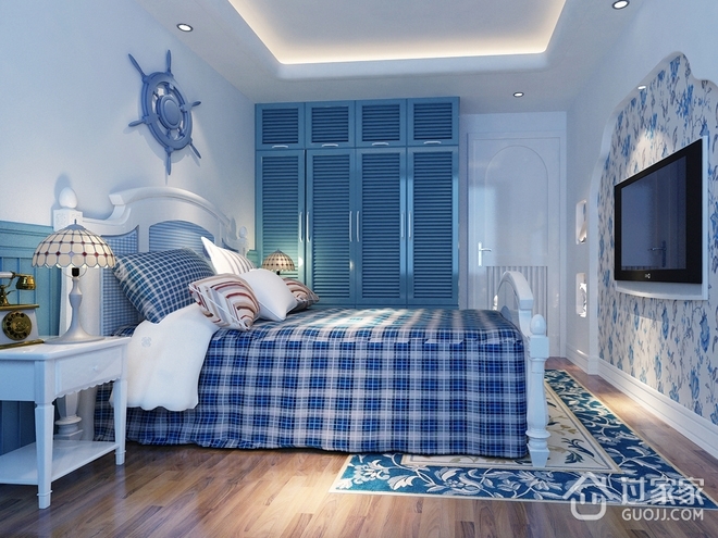 蓝色海洋地中海两居欣赏卧室