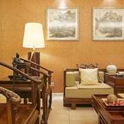 中式风格客厅沙发背景图