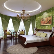 120平新中式雅居欣赏卧室吊顶设计