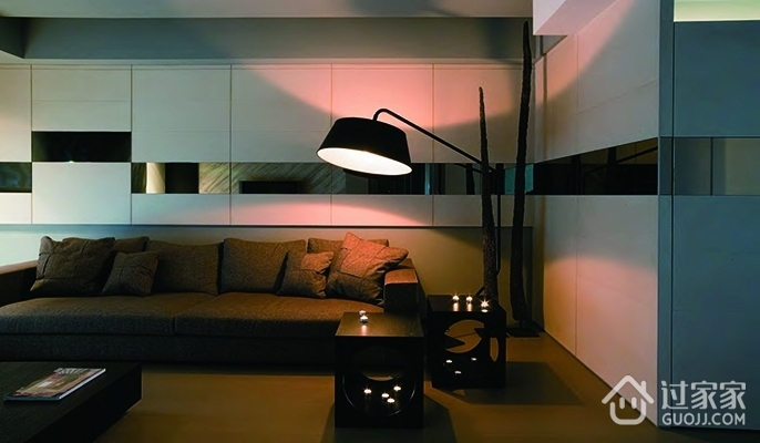 现代白色单身公寓设计客厅陈设