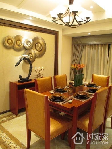 110平新中式风格住宅欣赏餐厅设计
