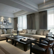 白色现代大四居欣赏客厅设计