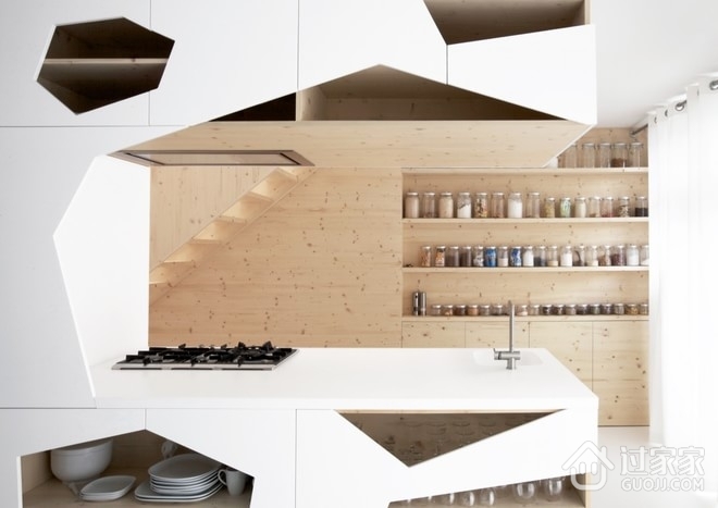 黑白木现代别墅欣赏厨房设计