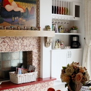 浪漫地中海风格设计客厅壁柜