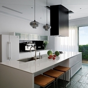 现代白色住宅设计效果图厨房