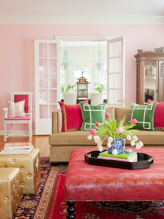 粉色简约格调两居室欣赏客厅