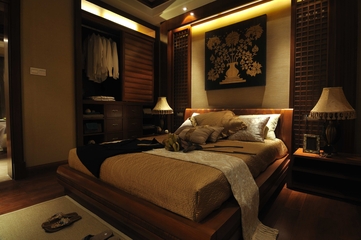 东南亚设计卧室床品