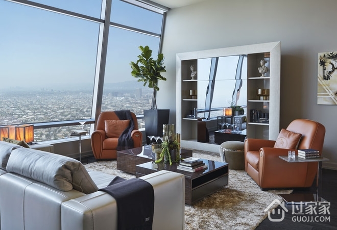 135平现代顶层公寓欣赏客厅