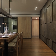 餐厅木质背景墙效果图