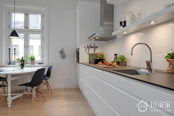 57平白色北欧住宅欣赏厨房效果