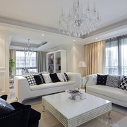 120平白色新古典住宅欣赏客厅效果图