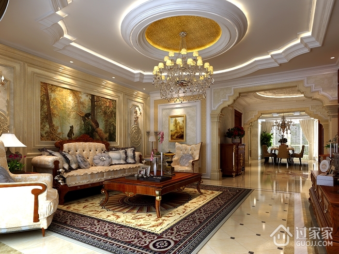 奢华新古典风格装饰效果客厅