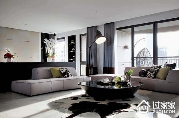 现代白色公寓效果图欣赏客厅