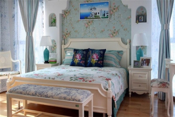 蓝色地中海住宅案例欣赏卧室