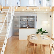 木色简约复式设计欣赏楼梯间