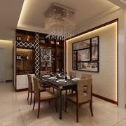 113平新中式风格住宅欣赏餐厅
