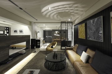 现代住宅空间效果图赏析客厅全景设计