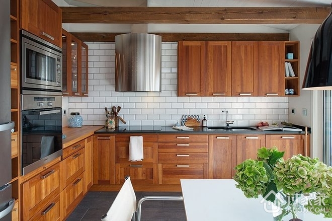 82平核桃木北欧两居欣赏厨房设计