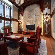 中式风格设计样板房设计会客厅