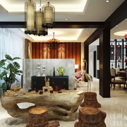 110平新中式效果图欣赏客厅设计