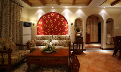 地中海风复式设计客厅