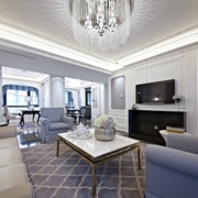 白色简欧风格样板房欣赏客厅设计