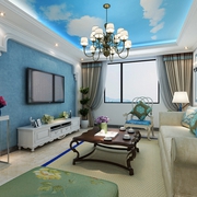 蓝色地中海两居室欣赏客厅