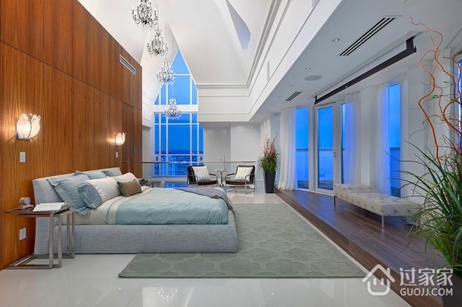 白色现代阳光样板房欣赏卧室效果