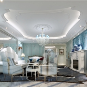 108平欧式风格住宅欣赏客厅设计