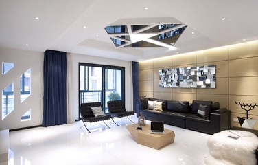 现代风格复式楼客厅效果图设计