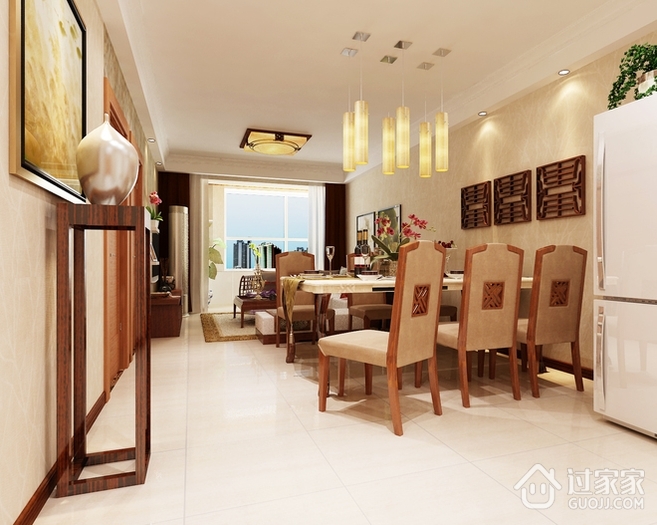 93平温馨东南亚风格住宅欣赏餐厅设计