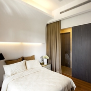 115平现代风三居欣赏卧室背景墙设计