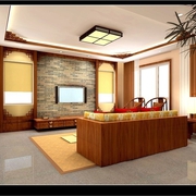 中式风格案例效果图欣赏客厅陈设
