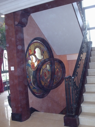 欧式风格别墅楼梯背景墙