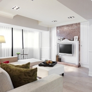 白色淡雅127平住宅欣赏客厅设计