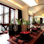 125平中式风韵住宅欣赏餐厅