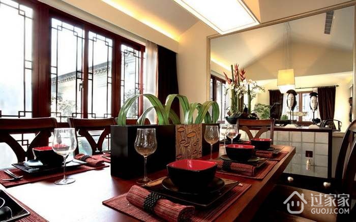 125平中式风韵住宅欣赏餐厅