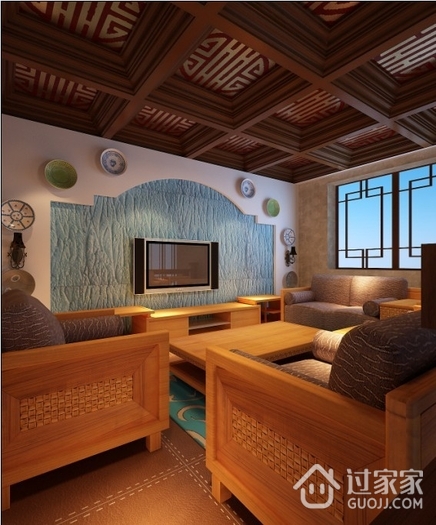 中式风格设计样板房设计客厅