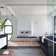 现代白色公寓效果图欣赏卫生间全景