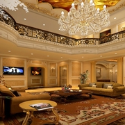 260平奢华欧式别墅欣赏客厅设计