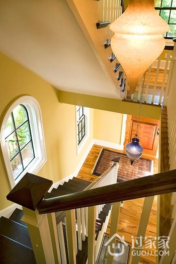 美式风格别墅效果图楼梯俯视图