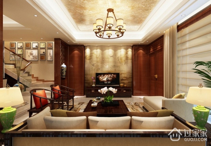中式奢华大宅设计欣赏客厅