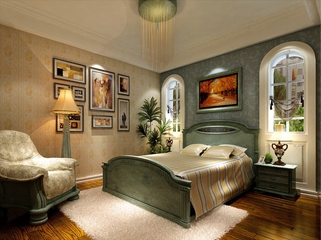138平美式风格住宅欣赏卧室效果