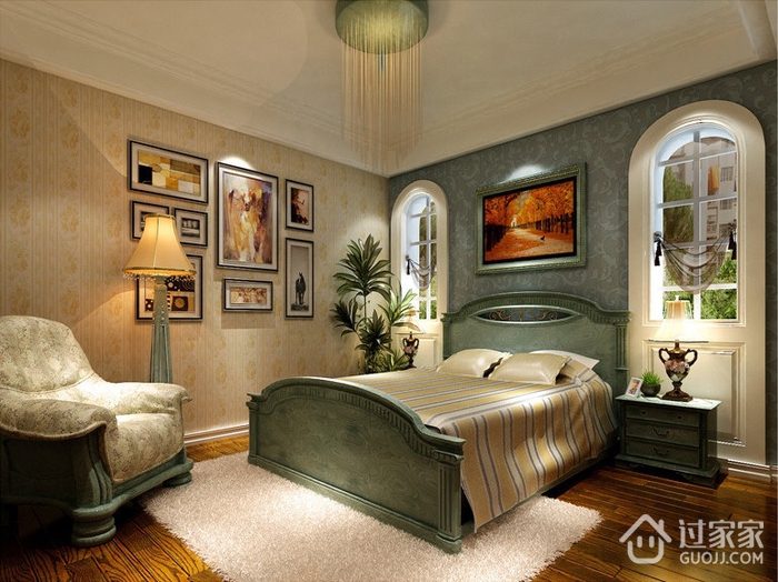 138平美式风格住宅欣赏卧室效果