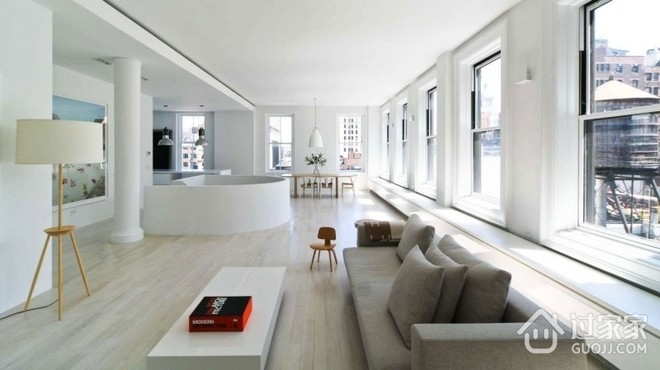 白色优雅现代简约住宅欣赏客厅效果